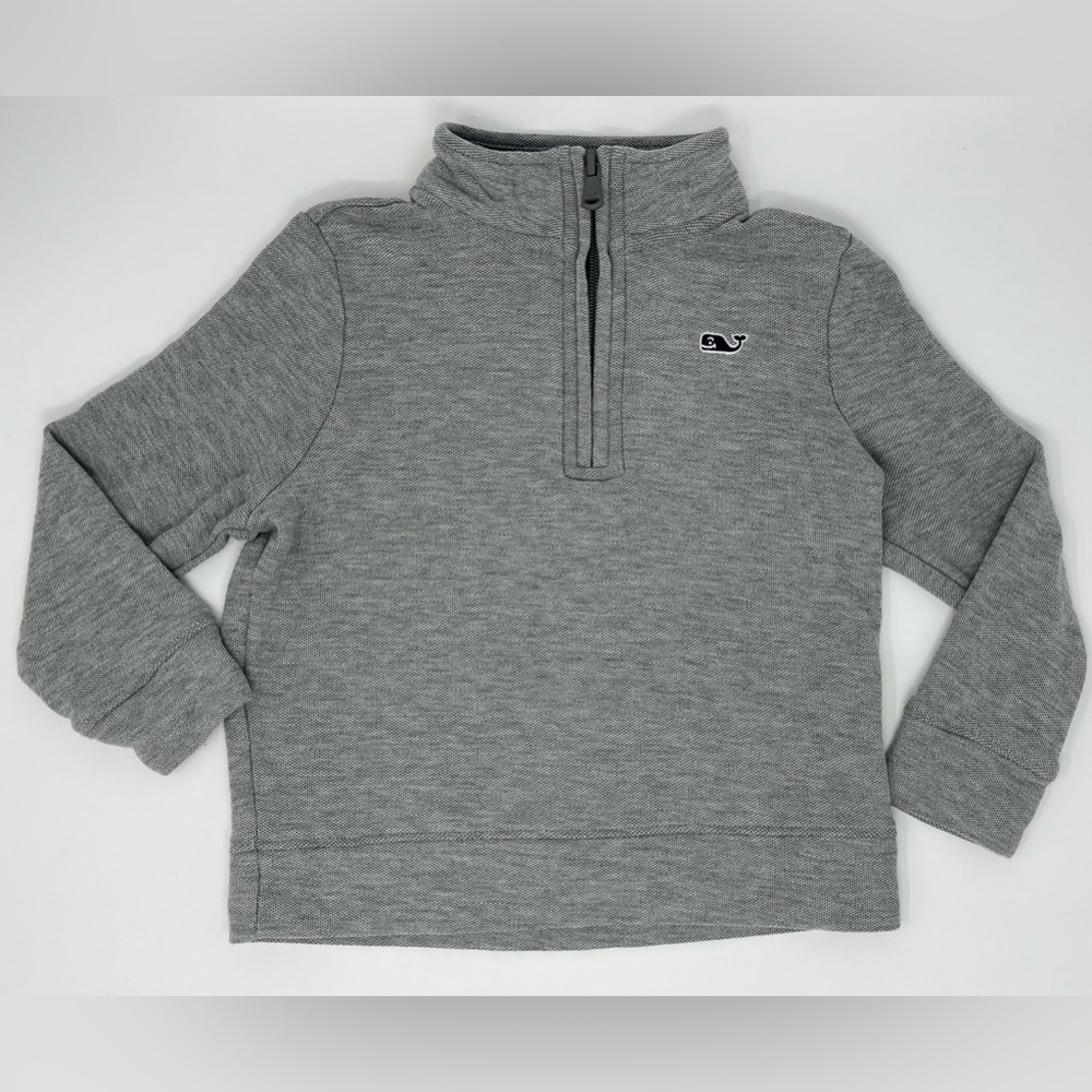 Vineyard Vines Kids Heather Gray Quarter-Zip Pullover Sweatshirt